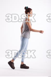 Walking photo references of Molly blue jeans womna singlet 0010